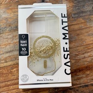 Case-Mate Gold Glitter iPhone 14 Pro Max Case